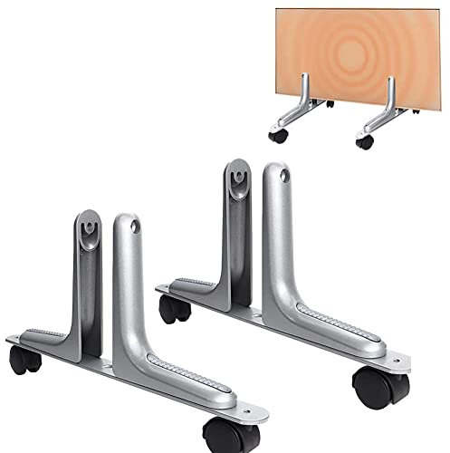 Lot de 2 Pieds pour Chauffages Infrarouges, Chauffage électrique avec Roue, Pieds pour Chauffage Infrarouge, Universels Pieds de Radiateur électrique en Aluminium, Taille Réglable 1-6CM