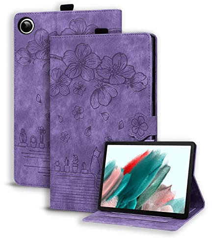 Succtopy Funda para Samsung Galaxy Tab A8 10.5 Pulgadas 2021,Ultra Slim PU Protectora Tableta Cover Samsung Tab A8 2021,Carcasa con Función de Soporte para Galaxy Tab A8 SM-X200/X205/X207,Violeta