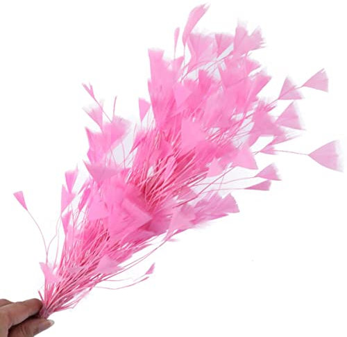Hermosas plumas de pavo, ramilletes de flores para boda, pluma de faisán para manualidades, tocado, accesorios de decoración, plume-rosa oscuro