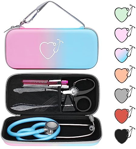 Yinke Stethoskop Tasche für 5M littmann/MDF/ADC Stethoskop Krankenschwester Zubehör für Notfallsanitäter Klein, und Tragbar Stoßfest für Reisen Passt Medizinische Schere Reflexhammer Stift Licht