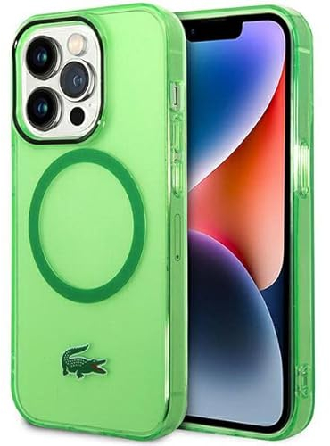 Lacoste LCHMP14LULON Hülle für iPhone 14 Pro 6.1 Grün hardcase Transparent