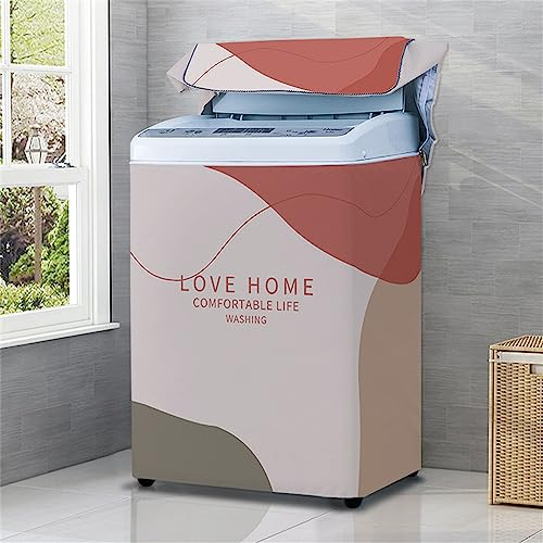 Odot Housse Machine a Laver Chargement par Le Haut, Couvre-Machine Protecteur Anti-Poussière Couverture pour Machine Lave-Linge et Sèche-Linge (Nordique B,Capacité M 5.6-6.5kg)