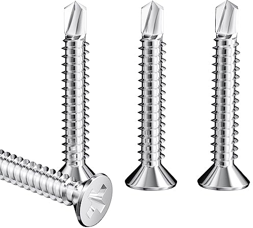 60 viti autofilettanti in acciaio inox per lamiere di ferro, mobili, piastrelle in acciaio (M4,8 x 32 mm)