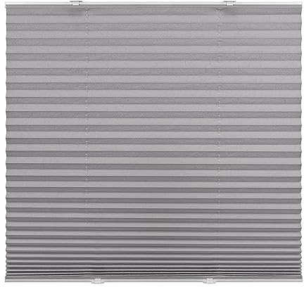 Ventanara® Plissee ohne Bohren mit Saugnapfbefestigung Faltrollo Plissee Plisseerollo (Grau, 50 x 100 cm)