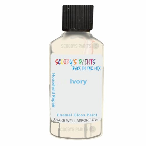 SCOOBYS PAINTS BACK IN THE MIX Enamel Touch Up Paint 30ml For Kitchen Appliances & Bathroom (Ivory)