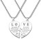 HULALA Valentines Gifts Couple Necklace For Men Boyfriend Husband Matching Heart Necklaces I Love You Birthday Anniversary