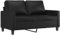 vidaXL Sofa 2-Sitzer, Loungesofa Couch mit Armlehnen Rückenkissen, Wohnzimmersofa Designsofa Metallgestell, Sitzmöbel Zweisitzer, Modern, Schwarz Kunstleder