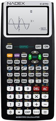 Scientific Calculator with Graph Functions for College and High School Students, Engineering, Advanced Mathematics, Calculus, Algebra, Geometery, Trigonometry, Statistics, Physics, Chemistry - Black
