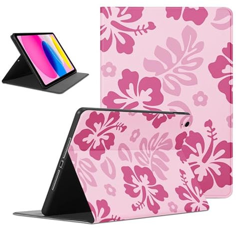 Foonary Cover Tablet per iPad 10 Generation 10,9 2022 A2757/A2777, Aesthetic Ultra Sottile Leggero PU Pelle Design Antiurto Custodia Flipcon Funzione Supporto Protettiva Case per iPad 10 Gen, Fiori