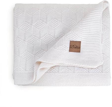 Dalisa Cups Ganzjährig Moderne Strickdecke 130x170 cm Natur: Innovativ Weich, Leicht und Voluminös, 100% Akryl, Oeko-Tex Zertifizierte Wohn- und Schlafdecke