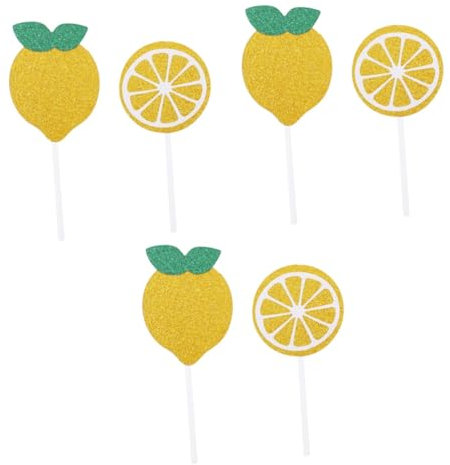 Cabilock 72 Piezas Primeros La Torta Limón Vasos Papel Dorados Topper La Magdalena Cumpleaños Primeros La Magdalena La Fruta Juego 12 Piezas Bebé Vaso Papel