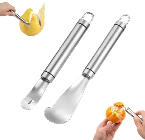 Orange Peeler & Grapefruit Peeler, Stainless Steel Orange Peeler Citrus Peeler Long Handle Easy to Peel Grapefruit Pomelo Opener Fruit Peeling Knife Kitchen Gadget Tool