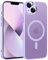 HGH Magnetisch Hülle für iPhone 13 6,1 Zoll Kompatibel mit MagSafe Kabellosem Laden, Durchscheinende Matt Handyhülle für iPhone 13 Dünn Stoßfest Schutzhülle kameraschutz Case für iPhone 13- Lila