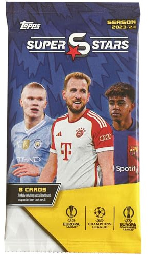 Bundle mit Topps UCL Superstars 2023/24-1 Booster + Exklusive Collect-it Hüllen