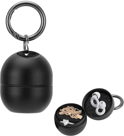 Schmuck-Aufbewahrungsbox, Ring-Organizer mit schützendem Schwamm, Schmuckpflege, Sport, tragbarer Ringhalter mit Schlüsselanhänger