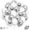 Palloncini Argento Metallizzato • 60 Pezzi • 30cm con Finitura Lucida • Effetto Specchio Elegante • Per Lauree, Anniversari e Cerimonie • Adatti ad Elio Professionale • Confezione Regalo • Pricl™