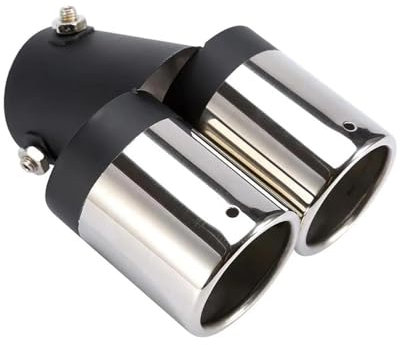 Auspuffblende Runder Doppelrohr-Auspuff aus gebogenem Edelstahl für Automobile Schalldämpfer