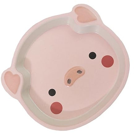 Vaguelly Cartoon-drop-schüssel Zubehör Teller Zum Servieren Von Speisen Babyteller Essen Teller Kinderteller Fach Platte Geteilte Kleinkindteller Halter A5 Harz Melamin Rosa