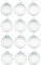 12Pcs/80mm Glass Baubles Christmas Tree Balls Spheres Hanging Ornaments Set Assorted Designs Xmas Tree Decorations, White Striped