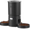 Miaosical Distributeur Automatique de Nourriture pour Chat avec Double Bol pour 2 Chats, Chatons et Petits Chiens (Noir, 4.2L+De Base 2 Bols)