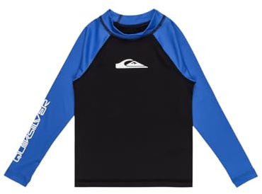 Quiksilver Kids Everyday UPF50 Long Sleeve Rash Vest - Black/Nebulas Blue - 7Yrs
