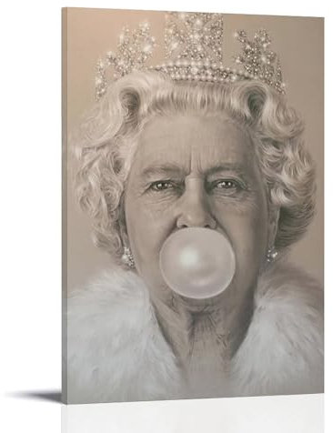HUGLEDED The Queen Elizabeth Bubble Gum Poster Poster Dekorative Malerei Leinwand Wandkunst Wohnzimmer Poster Schlafzimmer Malerei,Wandkunst Bilddruck Moderne Familienzimmer Dekor 24x36inch(60x90cm)
