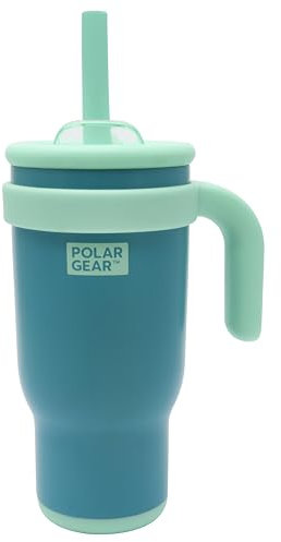 Polar Gear 520ml Kids Stainless Steel Water Bottle Tumbler with Straw – Double Wall Insulated Water Bottle with Straw for Children - BPA-Free, Leakproof Kids Cups to Keep Drinks Cooler for Longer