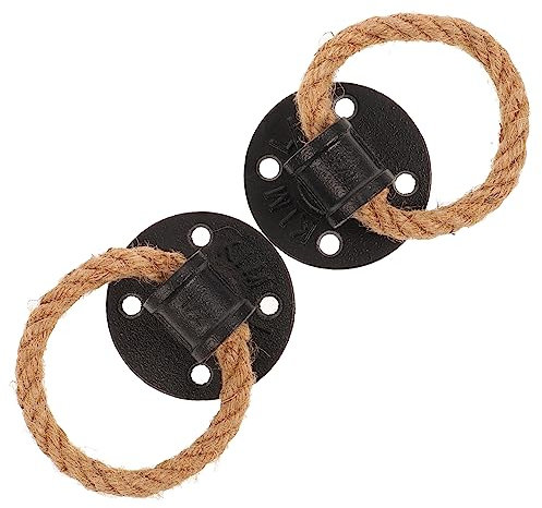 DOITOOL Vintage Schrankgriff 2 Stück Schwarzen Hanfseil Türgriff Aus Eisen Kreativer Seilzugknopf Für Schrank Schublade Und Möbel Innenraum Küche Wohnzimmer Schlafzimmer