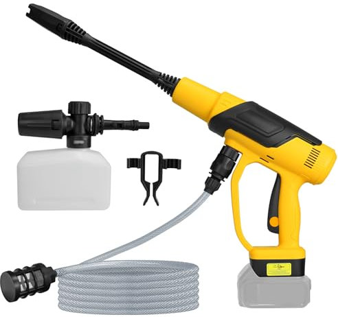 RexLeLXB Cordless Pressure Washer Compatible with DeWalt 20V Battery, 380W Brushless Motor High Pressure Washer 653PSI, 0-180°Rotating Nozzle Portable Power Washer for Car, Floor, Garden(Tool Only)