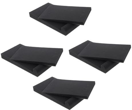 Toddmomy Akustik Isolationsmatten zur Schalldämmung und Vibrationsabsorption aus Polyethylen 4 Stück Schwarze mit Vielseitigen Winkeln für Subwoofer und Lautsprecherboxen
