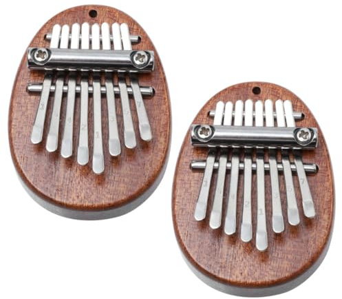 FUTUREORYY 2stücke Mini Fingerklavier Tasten Afrikanisches Daumenklavier Hölzerne Kalimba Fingerinstrument für Anfänger Geschenk Tragbar Fingerkalimba Hölzerne Kalimba
