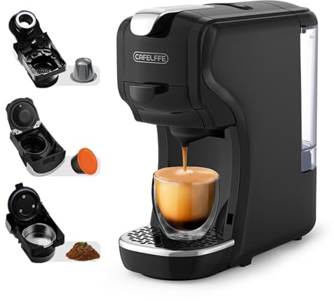 Sunydog MK-611 3-in-1-Pad-Kaffeemaschine, Programmierbare Automatische Kaffeemaschine 19 für Kapseln und DG (EU-Stecker)