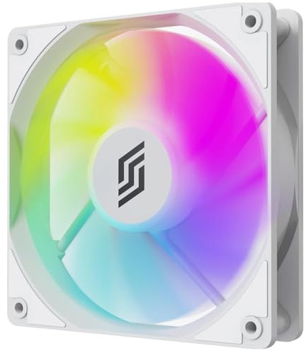 SILENTWARE RF120WD White PWM A-RGB Gehäuselüfter 120mm, 600-1500 UPM, 6 RGB-LEDs, HDB-Lager, Standard Airflow, Daisy-Chain, 4-Pin PWM, 3-Pin 5V