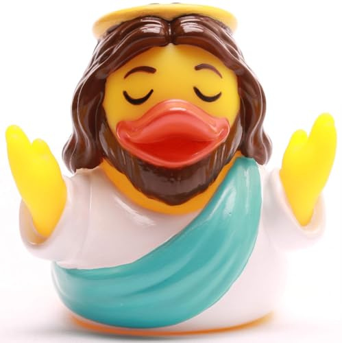 Duckshop I Badeente Jesus I Quietscheente I Quietscheentchen L: 8,5 cm I Geschenk für Gäubige I Präsent für Sammler