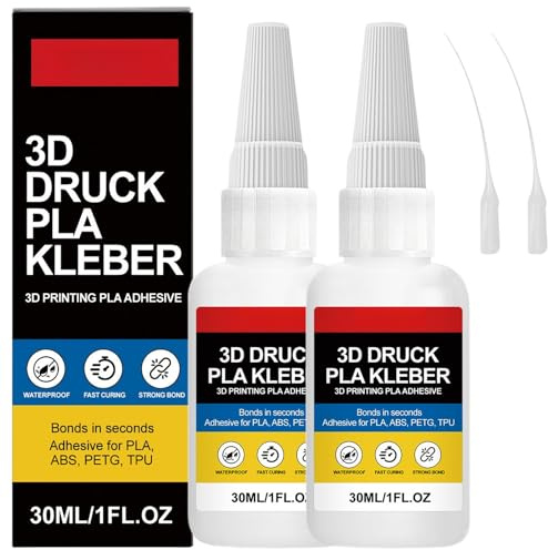 30ML 3D Druck Kleber Mit Verstopfungssicherem Deckel Transparenter PLA Kleber Geeignet Für ABS PLA PETG Und TPU(2 Stück)