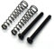 Pair of black electric guitar humbucker pickup screws and springs