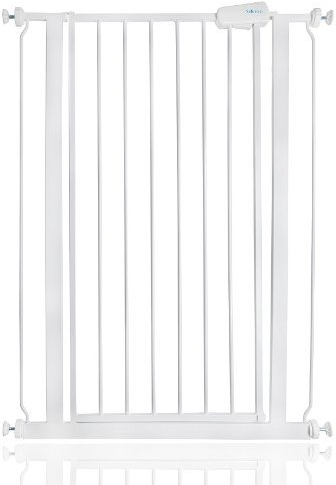 Safetots Extra Tall Pet Gate, 75cm - 82.6cm, White, 104cm Tall, Pressure Fit Gate for Puppy and Dog, Easy Installation
