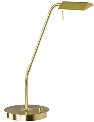 WOFI 8321.01.32.6000 A, Tischleuchte, Metall, 8 watts, Integriert, Messing matt, 20.5 x 20.5 x 50 cm