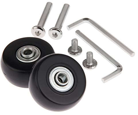 Mtsooning 2 Stück 41x18mm Ersatz-Räder Ersatzrollen für Koffer Kofferrollen Ersatz Gummi Rollen mit kugellager Ersatzteile Reparatur