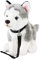 Teddys Rothenburg Kuscheltier Husky mit Leine sitzend grau/weiß 25cm (ohne Schwanz) Plüschhusky Plüschhund Uni-Toys
