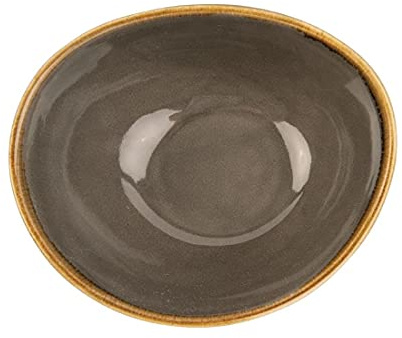 Olympia Kiln Irregular Porcelain Bowl 160mm (Pack of 6), Smoky Gray | Finished with a non-porous reactive glaze and protected by an edge chip warranty for commercial durability.