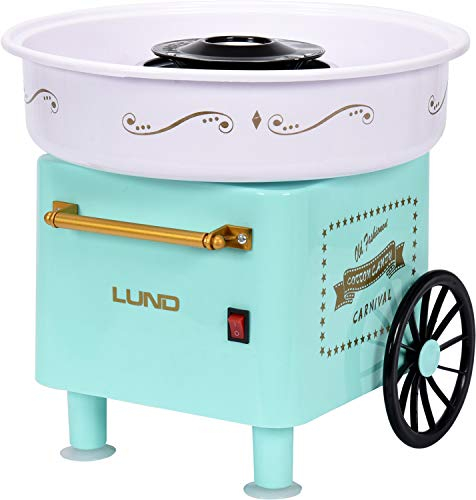 Nostalgie Zuckerwattemaschine Zuckerwattegerät Zuckerwatte Maschine als Wagen Minzfarbe 450 W