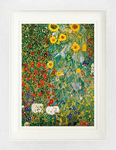 1art1 Gustav Klimt Poster Bauerngarten Mit Sonnenblumen, 1905-06 Gerahmtes Bild Mit Edlem Passepartout | Wand-Bilder | Im Bilderrahmen 40x30 cm