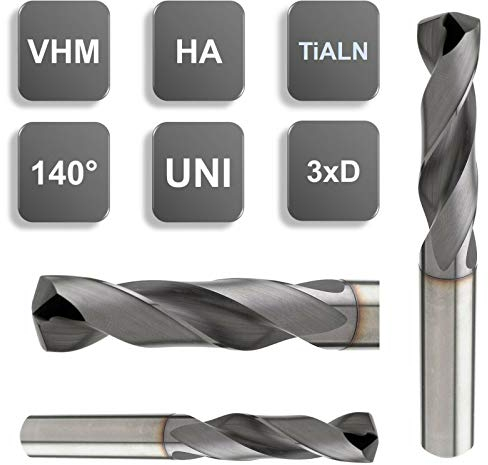 VHM 3xD Bohrer, TiALN, 140°, HA, Hochleistungsbohrer Universalbohrer 1-20 mm, Größe: 7,5 x 29 x 41 x 79 - d2=8 mm