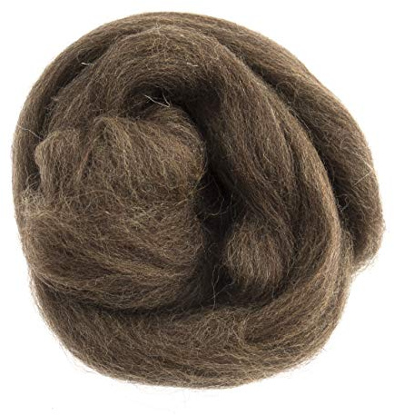 Trimits Natural Felting Roving Wool, Light Brown, 10 g