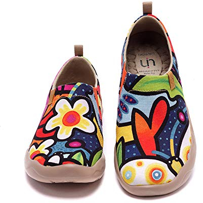 UIN Zapatos Planos de Lona para Mujer, Ligeros, sin Cordones, Zapatillas para Caminar, Arte Informal, Pintado, Zapatos de Viaje Secret Garden （41）