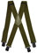 Olata Hosenträger Herren - Extra breite Träger und schwarze Metall-Clips, Hosenträger X-Form mit überkreuzten Trägern – 4 cm. Olivgrün