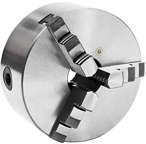 vidaXL Mandril de Torno Autocentrante de 3 Mordazas Mandíbulas Bricolaje Portabrocas de Fresadora Llave de broca Duradero 160 mm Acero