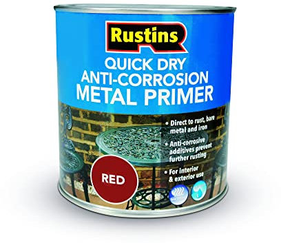 RUSTINS Quick Dry Anti-corrosion Metal Primer Red 1L - Fast-Drying Protective Coating for Metal – Prevents Rust & Provides Smooth, Hard-Wearing Finish