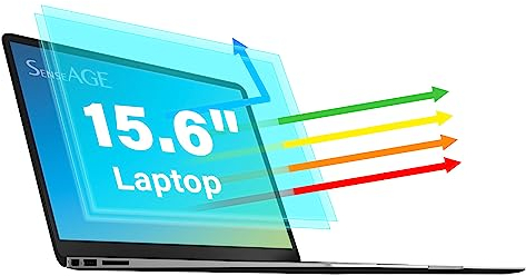 SenseAGE 2 Stück Blaulichtfilter für Laptop 15,6 Zoll | Anti-Blaulicht Schutzfolie mit Displayschutz, Anti-Kratzer | Blendschutz Filter, Anti-Blue Light Screen Protector 15,6 Monitor